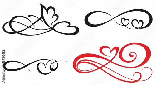  Sign of infinity. Sign on postcard to Valentine s day, tattoo, print. 