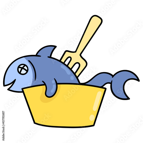 pickled salted fish to eat. doodle icon drawing