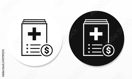 Medical cost. Medical bill. Health care costs. Illustration vector