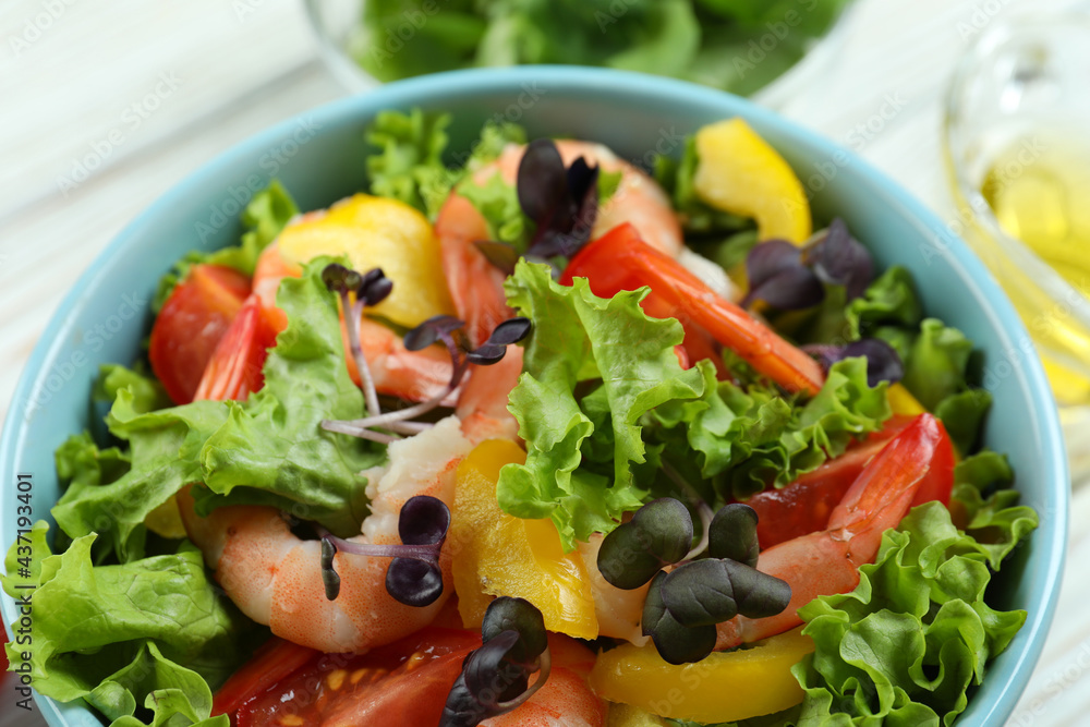 Shrimp salad with different ingredients, close up Shrimp salad with different ingredients, close up