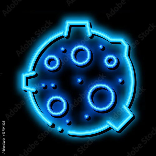 Moon With Craters neon light sign vector. Glowing bright icon Moon With Craters sign. transparent symbol illustration