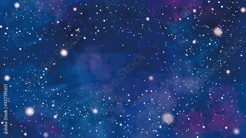 水彩風　星空