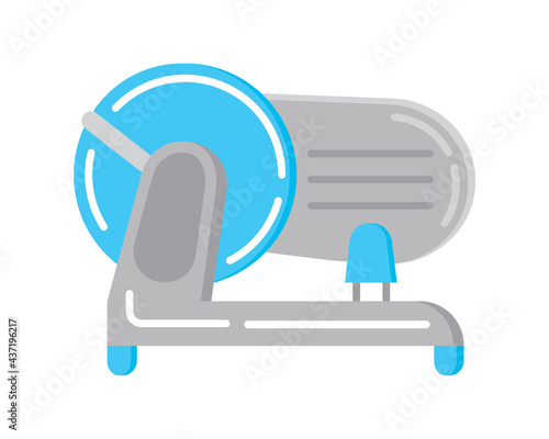 Food slicer flat icon vector. Kitchen small appliances sign.