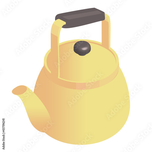 昔ながらの日本のヤカンのベクターイラスト