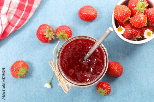 homemade strawberry jam in jar