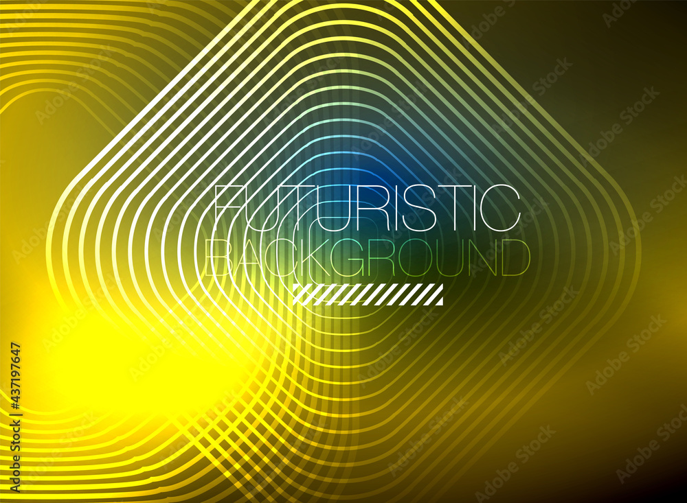 Neon color square shape lines abstract background. Shiny magic energy and motion concept, vector abstract wallpaper background Neon color square shape lines abstract background. Shiny magic energy and motion concept, vector abstract wallpaper background