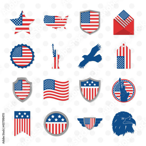 usa badges set