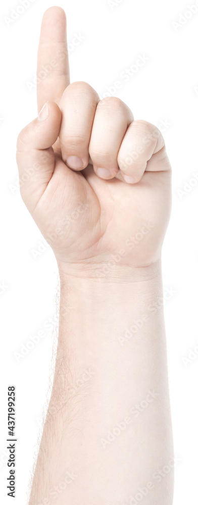 Male caucasian hands isolated white background showing gesture points finger to something or someone. man hands showing different gestures. forefinger Male caucasian hands isolated white background showing gesture points finger to something or someone. man hands showing different gestures. forefinger