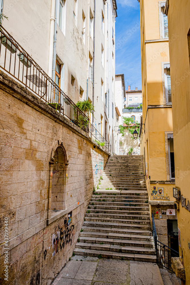 Dans les rues de la Croix Rousse à Lyon