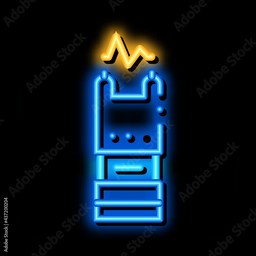 Stunning Electric Shock neon light sign vector. Glowing bright icon Stunning Electric Shock sign. transparent symbol illustration