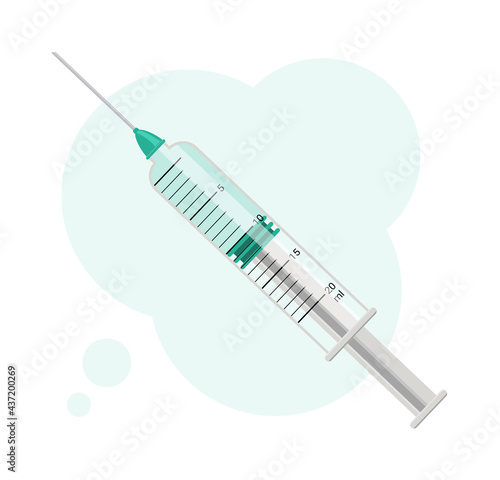 Vaccine against Covid-19 coronavirus. Jab, vaccination, injection tool. Treatment for coronavirus covid-19. Isolated vector illustration.