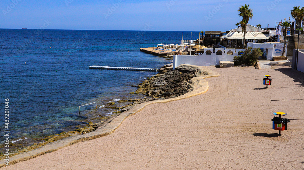 Fototapeta premium Beach and lido during the pandemic.