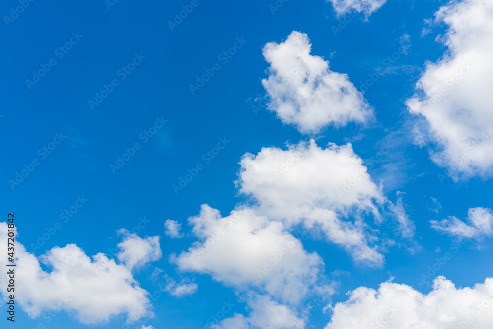 White and gray clouds in blue sky.nice day during the hot spring or summer season.copy space. White and gray clouds in blue sky.nice day during the hot spring or summer season.copy space.
