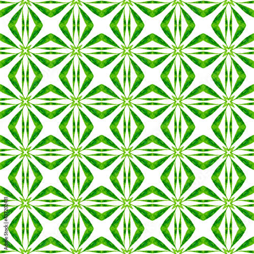 Medallion seamless pattern. Green rare boho chic