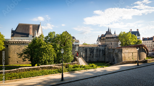 view castle of Dukes of Brittany in Nantes in France photo