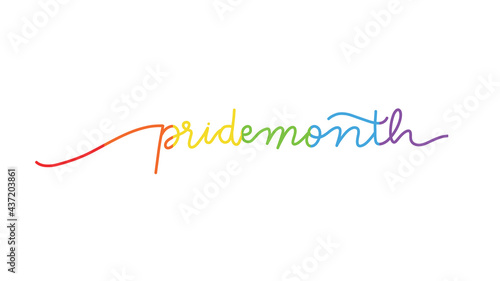 Pride month handwriting Rainbow , Pride Month Symbols ,isolated on white background, Vector illustration EPS 10