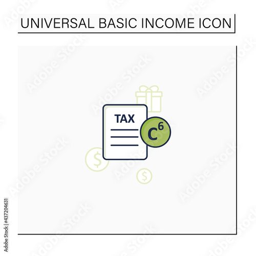 Carbon tax color icon. Tax levied on carbon goods and services. Economically profitable. Declaration. Universal basic income concept. Isolated vector illustration