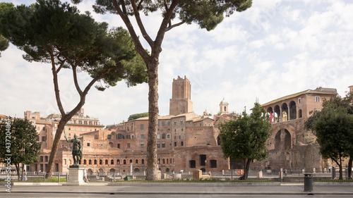 Tourists visiting the forum of the Emperor Trajan photo