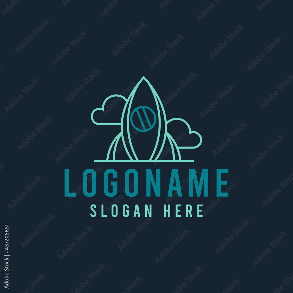 Rocket minimalist concept logo vector Rocket minimalist concept logo vector