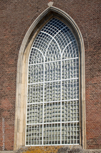 window in the old brick wall