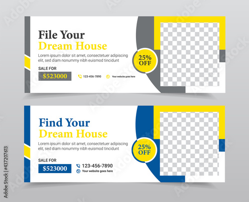 Real estate Social media cover photo banner template
