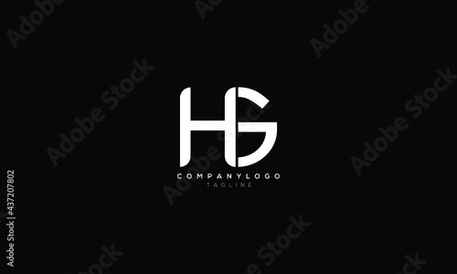 HG GH H AND G Abstract initial monogram letter alphabet logo design