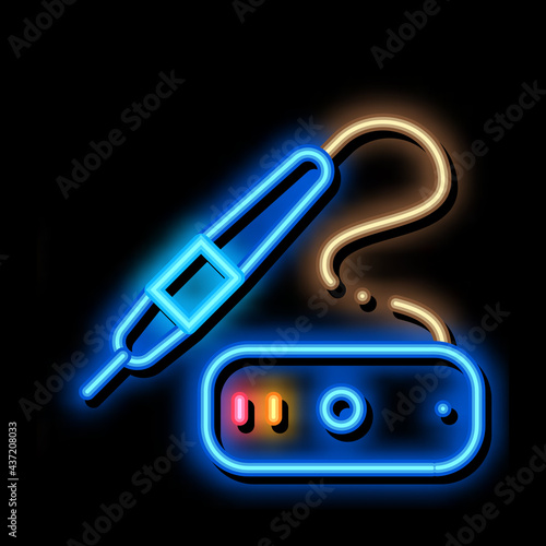 Hair Extent Tool neon light sign vector. Glowing bright icon Hair Extent Tool sign. transparent symbol illustration