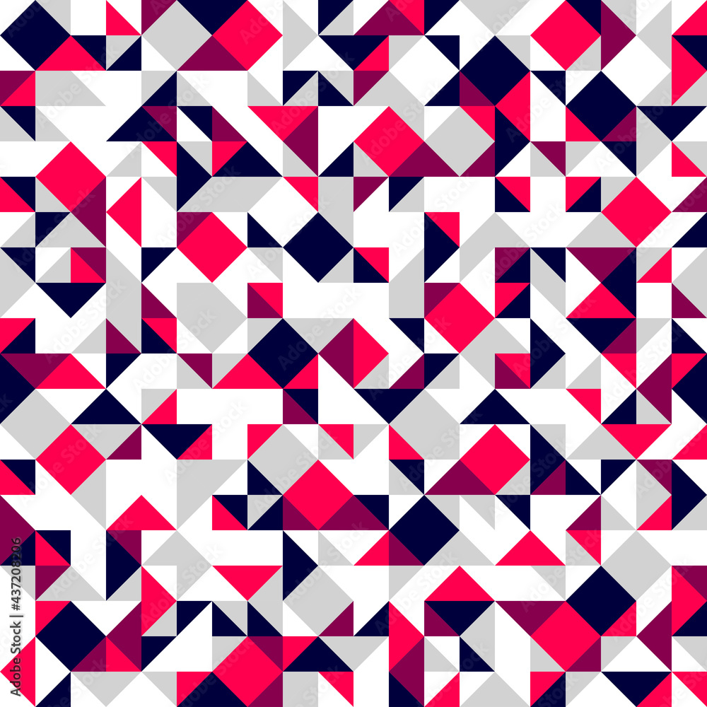 Geometric mosaic vector seamless pattern, chaotic abstract background for wallpapers, wrapping paper or website backgrounds. Geometric mosaic vector seamless pattern, chaotic abstract background for wallpapers, wrapping paper or website backgrounds.