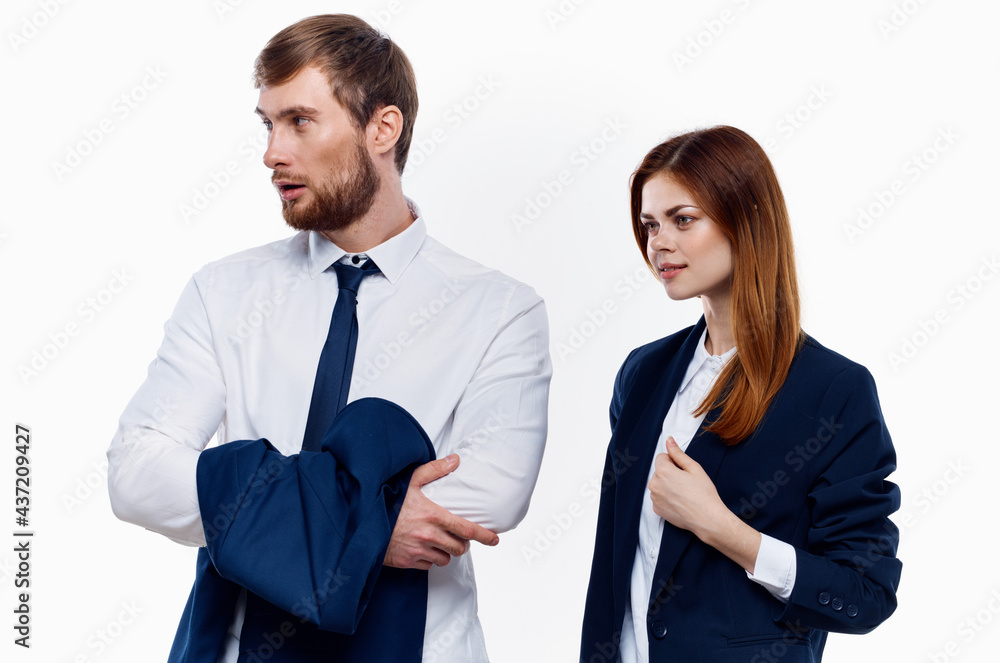 work colleagues are standing beside financial managers office light background work colleagues are standing beside financial managers office light background