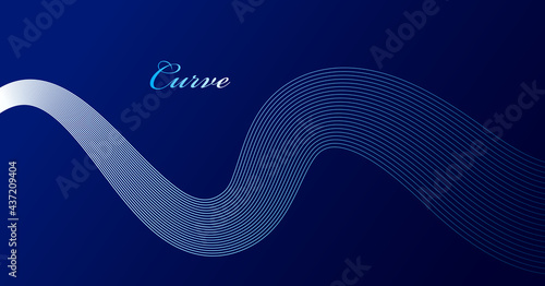 Abstract elegant blue curvy thin lines vector abstract background, elegant light stripy design element, template for banner or poster and other ads.
