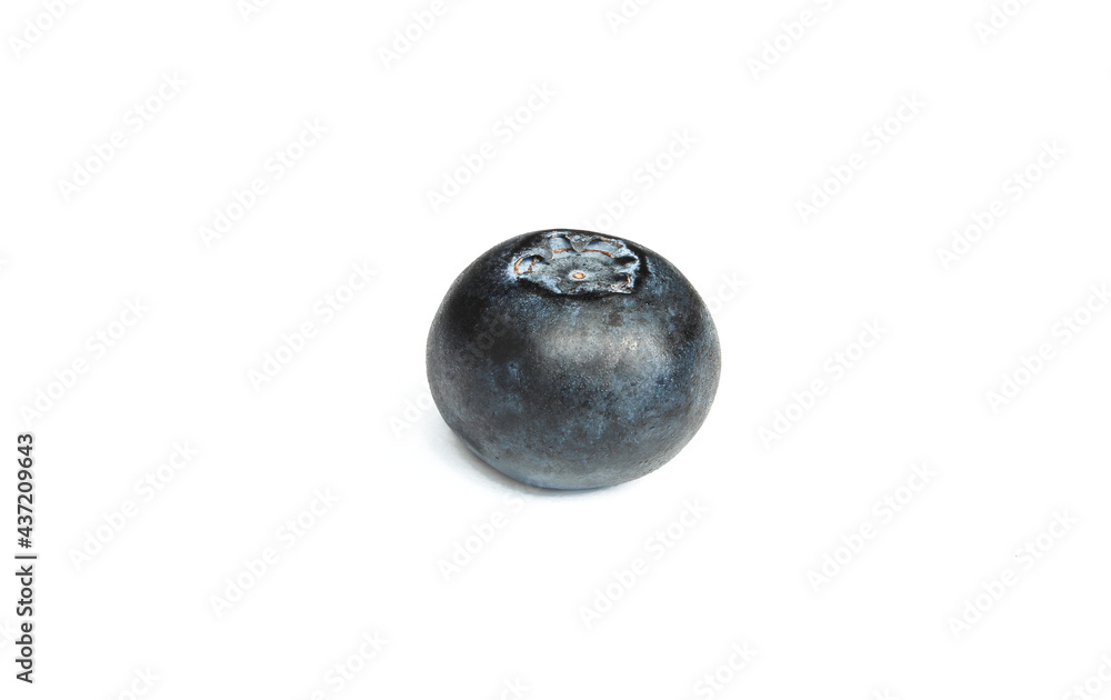 Single blueberry isolated on white background. Tasty fruit snack Single blueberry isolated on white background. Tasty fruit snack