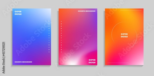 Set Minimal Abstract Colorful Gradient Cover Background. Good For Poster, Card, Wallpaper Or Banner.