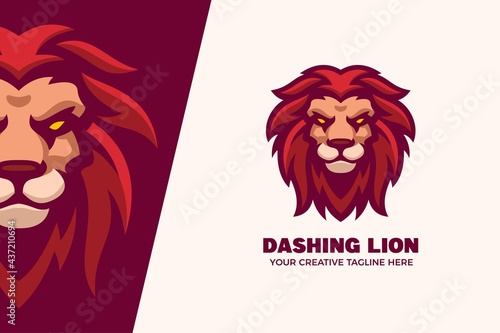 Wild Lion Mascot Character Logo Template
