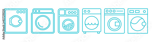 Стиральная машинка, washing machine icon, set of washing machines for washing clothes and things, new vector icons