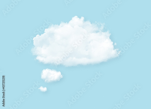 White cloud shape of thinking ball. Speech bubble clouds.