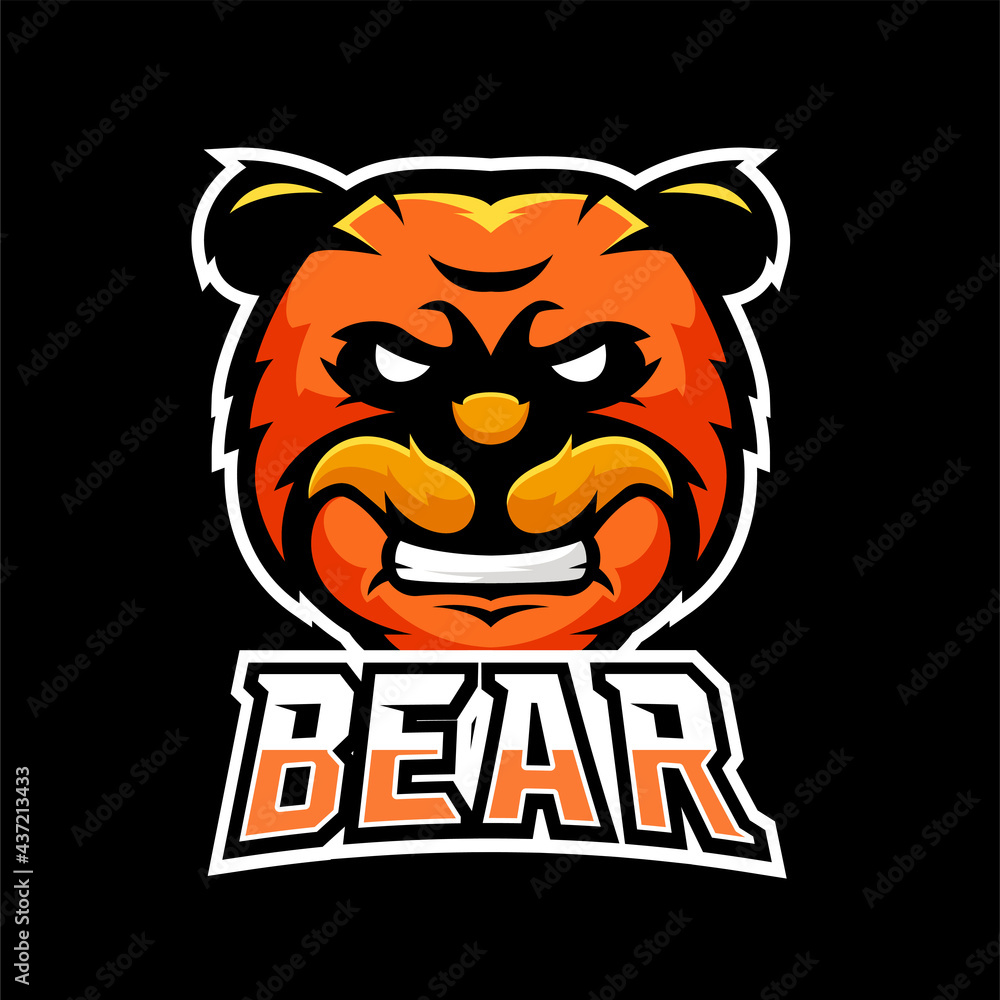 Bear sport or esport gaming mascot logo template, for your team