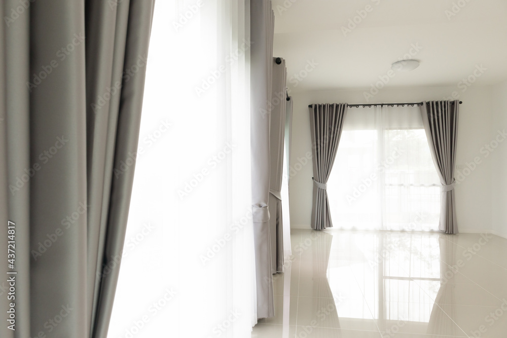 Curtain window interior decoration in living room Curtain window interior decoration in living room