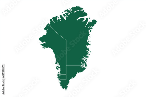 Greenland map Green Color on White Backgound	