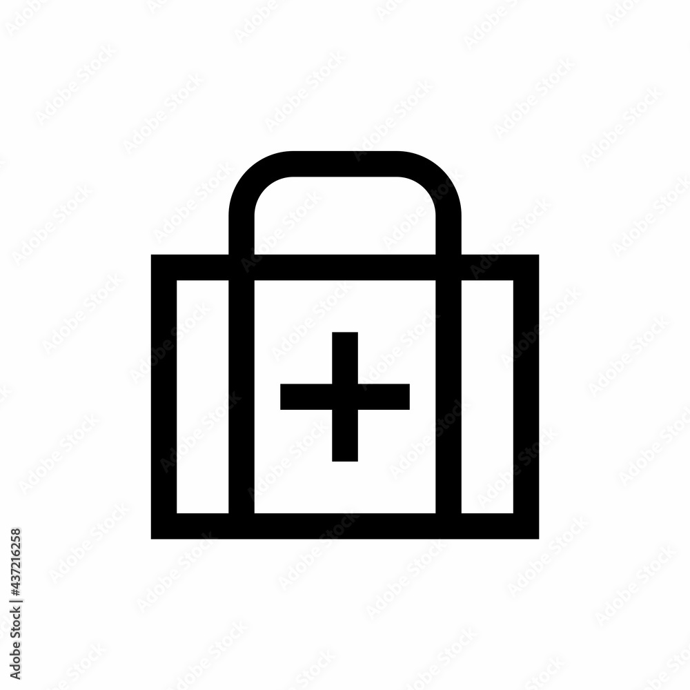 Fototapeta premium First aid kit icon with line style