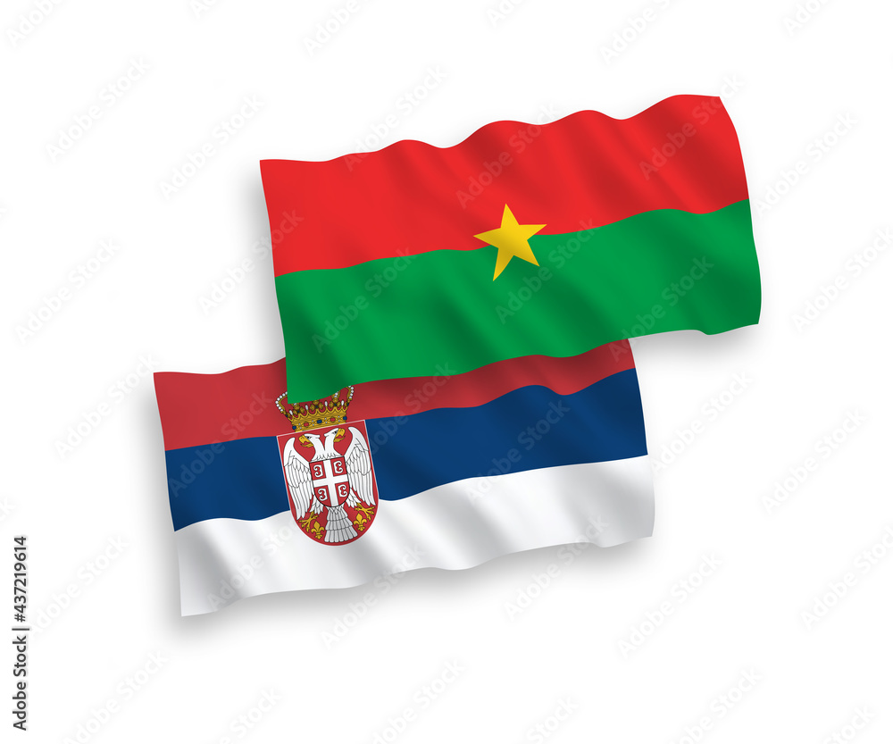 Flags of Burkina Faso and Serbia on a white background Flags of Burkina Faso and Serbia on a white background