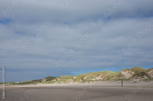 Dunes and clouds at nortsea coast. Julianadorp Netherlands. Beach photo