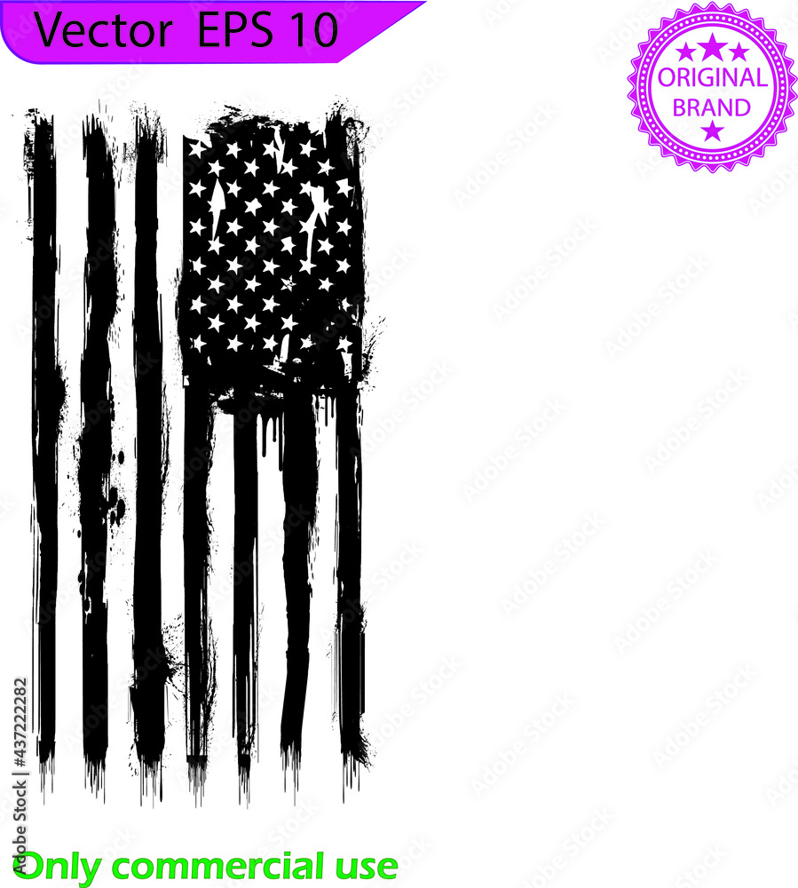 American Flag Dripping Paint Design. USA Flag. Distressed American flag