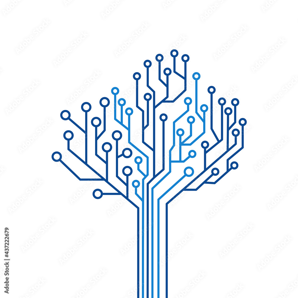 Tree circuit illustration - vector Illustration in EPS