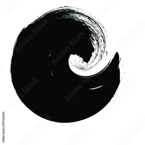 Grunge circle vector stamp. Wave . illustration