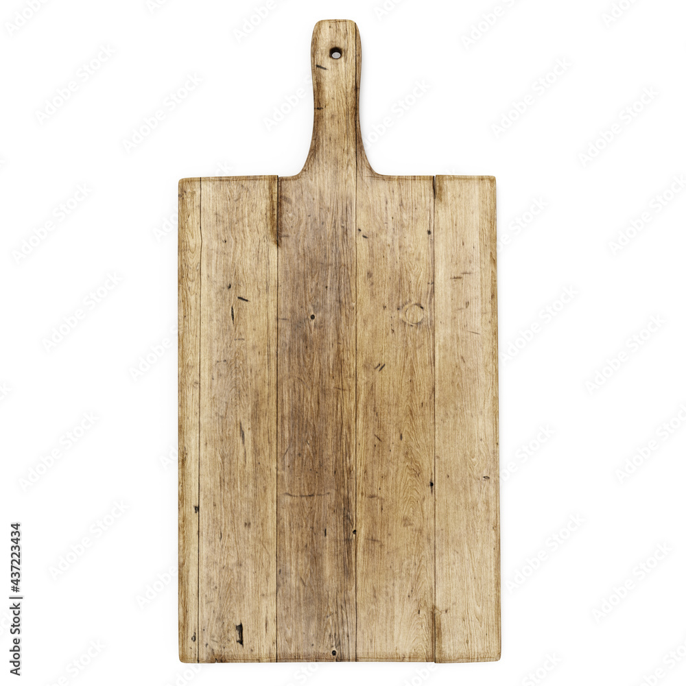Fototapeta premium wooden cutting board 3d render vintage close-up