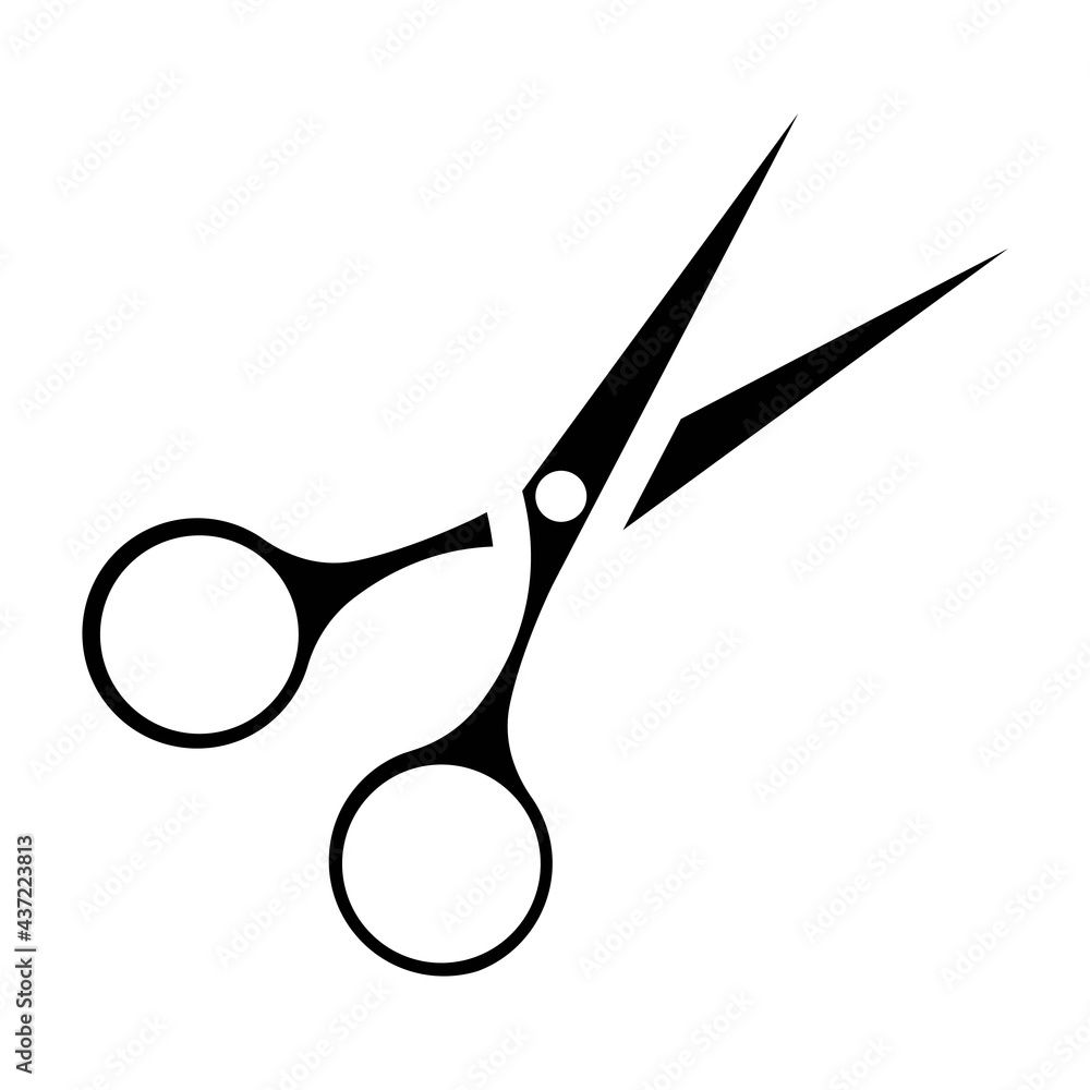 Scissor, trim or cut solid black line icon. Element on white background. Flat isolated symbol, sign used for: illustration, outline, logo, mobile, app, design, web, dev, ui, ux, gui. Vector EPS 10 Scissor, trim or cut solid black line icon. Element on white background. Flat isolated symbol, sign used for: illustration, outline, logo, mobile, app, design, web, dev, ui, ux, gui. Vector EPS 10
