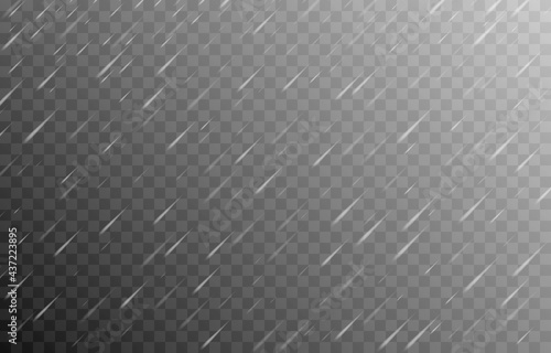Vector rain on an isolated transparent background. Rain png, heavy rain, hurricane, weather. PNG.