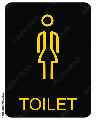 Male and female toilet label vector with black gold color