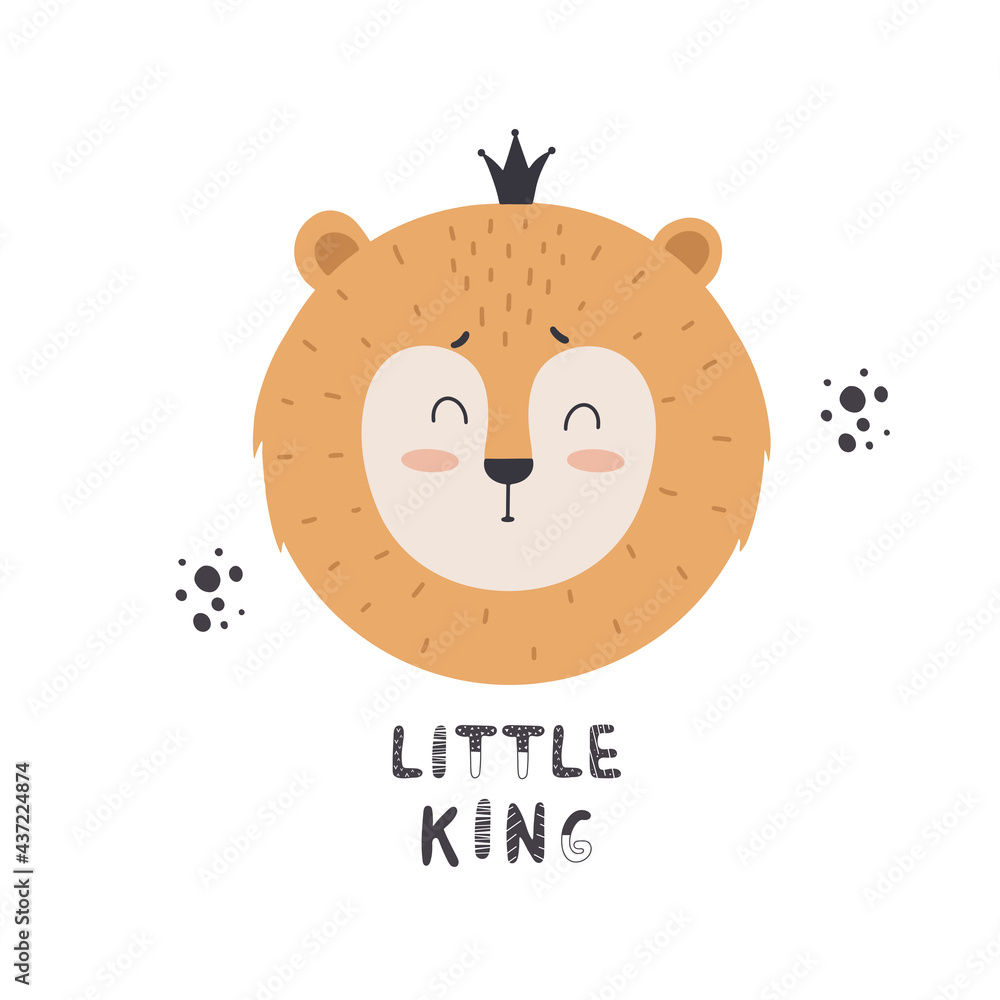 Cute lion with scandinavian lettering Cute lion with scandinavian lettering