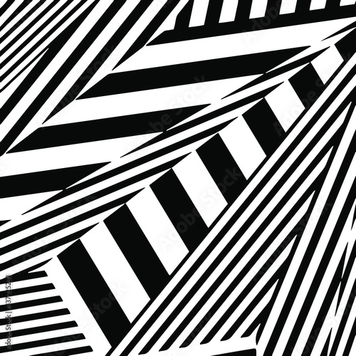 striped background. Geometric vector pattern with triangular elements. abstract ornament for wallpapers and backgrounds. Black and white colors. 